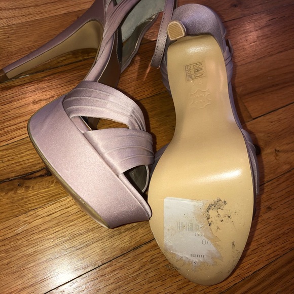 RSVP special occasion platform blush silver sandal EUC - Picture 6 of 7